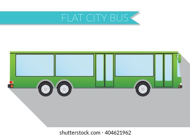 Flat design vector illustration city Transportation, city bus, side view .