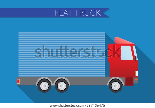 Flat design vector
illustration city Transportation, small truck for transportation
cargo, side view 