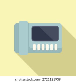 Flat design vector illustration of a classic pager on a soft beige background