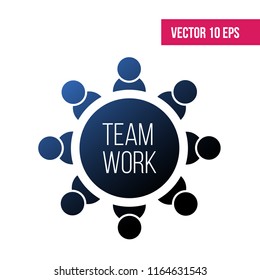 Flat design vector illustration concept of team work. Vector icon on a white background . Eps 10
Concept collaboration, coworking.