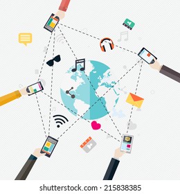 Flat design vector illustration concept for mobile apps