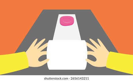 Vetor de design plano conceito de ilustração de homem e mulher mãos empurrando botão na estrada.