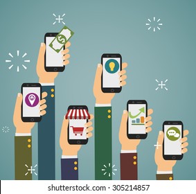 Flat design vector illustration concept for mobile apps
