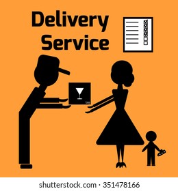 Flat design vector illustration concept for delivery service.