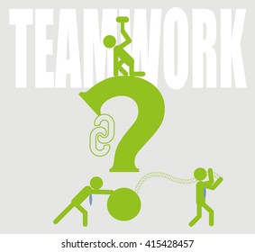 flat design vector illustration concept of team work