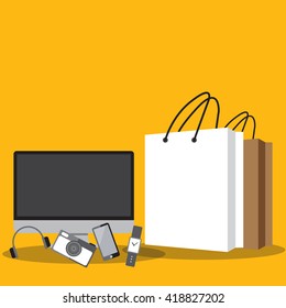 Flat design vector illustration concept.delivery, e-commerce 