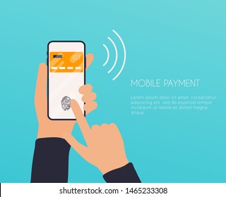 Flat design vector illustration concepts of online payment methods. Internet banking, online purchasing and transaction, electronic funds transfers and bank wire transfer.