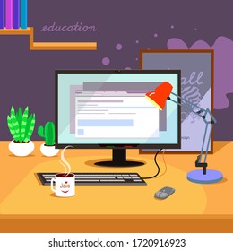 Flat design vector illustration concepts for online education,online training courses, distance education.