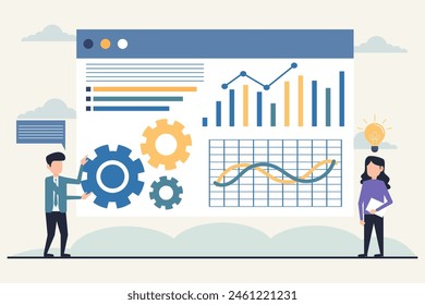 Flat design vector illustration concepts for business analysis and project management