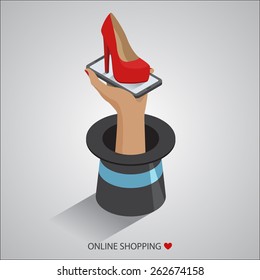 flat design vector illustration concepts of online shopping
