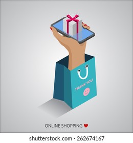 flat design vector illustration concepts of online shopping