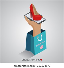 flat design vector illustration concepts of online shopping