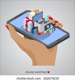 flat design vector illustration concepts of online shopping