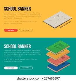 Flat design vector illustration concepts of education and online learning. Concepts for web banners and printed materials and for website headers.