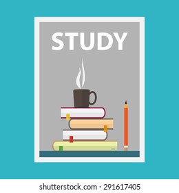 Flat design vector illustration concepts of education. Poster or cover template