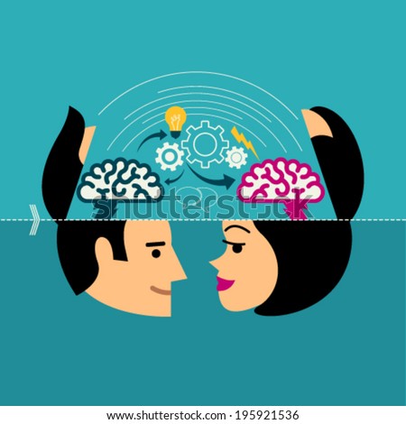 Flat design vector illustration concepts for creative brainstorming process, web design & development and transfer data. 