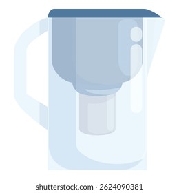 Flat design vector illustration of a contemporary water filtration pitcher
