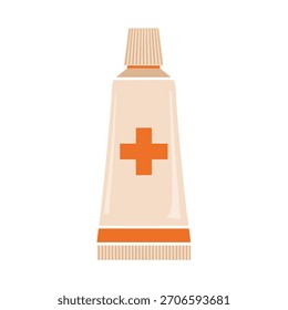 Uma ilustração de vetor de design plano de um tubo de creme