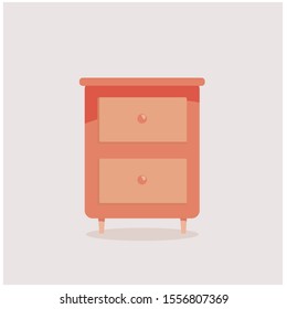 flat design vector illustration of cupboard icon isolated on white background