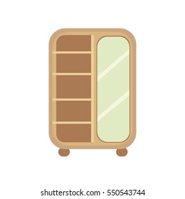 Flat design vector illustration of cupboard.