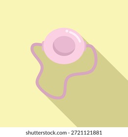 Flat design vector illustration of a cute melted ice cream on a soft pastel yellow backdrop