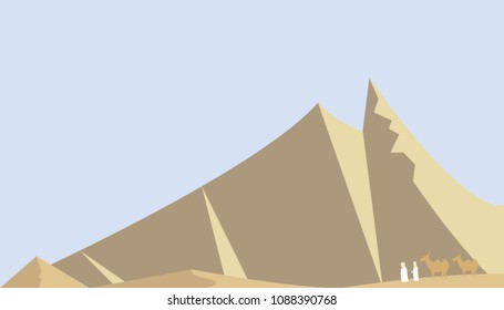 Flat design. Vector illustration desert.