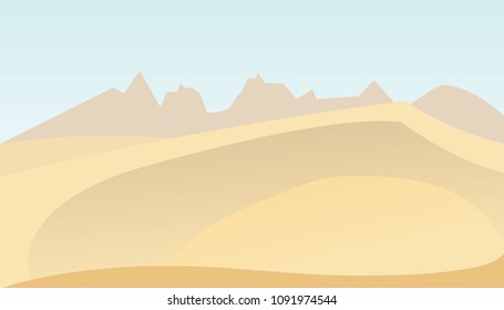 Flat design. Vector illustration desert.