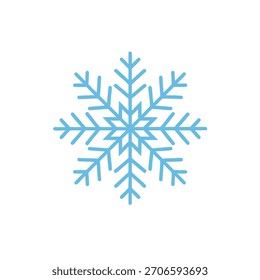 Ilustração vetorial de design plano de um floco de neve de oito pontas