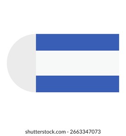 Ilustração de vetor de design plano de uma borracha com padrão de listras azul e branco