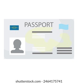 Flat design vector illustration of a generic passport for international travel and border control security, featuring a minimalistic and readytouse template