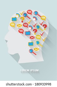 Flat design vector illustration infographic and icons. Communication network symbols