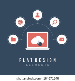 Flat design vector illustration infographic design elements concept. Business and social media design. Design template.