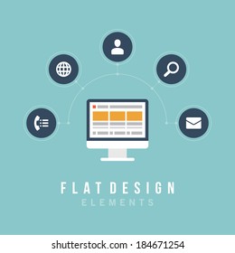 Flat design vector illustration infographic design elements concept. Business  and social media design. Design template.