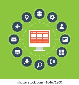 Flat design vector illustration infographic design elements concept. Business  and social media design. Design template.