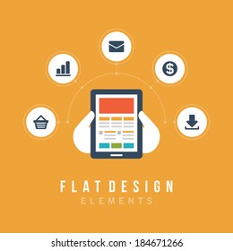 Flat design vector illustration infographic design elements concept. Business  and social media design. Design template.