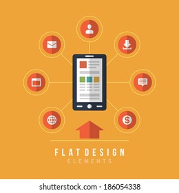 Flat design vector illustration infographic design elements concept. Business and social media design. Design template. 