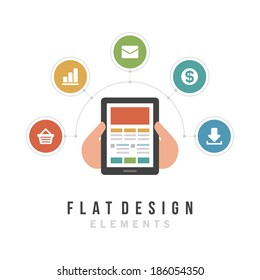 Flat design vector illustration infographic design elements concept. Business and social media design. Design template. 