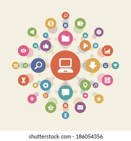 Flat design vector illustration infographic design elements concept. Business and social media design. Design template. 