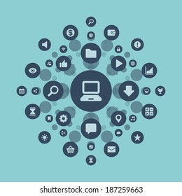 Flat design vector illustration infographic design elements concept. Business and social media design. Design template. 