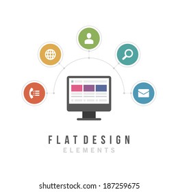 Flat design vector illustration infographic design elements concept. Business and social media design. Design template. 