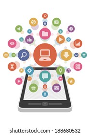 Flat design vector illustration infographic design elements concept. Business and social media design and mobile phone. Design template. 
