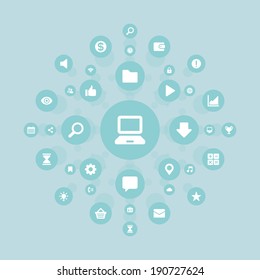 Flat design vector illustration infographic design elements concept. Business and social media design. Design template. 