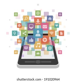 Flat design vector illustration infographic design elements concept. Business and social media design and mobile phone. Design template.