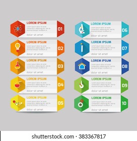 Flat design vector illustration infographic and icons. Science technology.