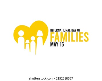 Flat design vector illustration international day of families on white background.