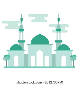 Flat Design Vector Illustration Islamic Mosque Perfect for Content Material Social Media and Muslim Feeds