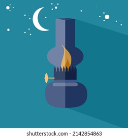 flat design vector illustration, lighting lamps, traditional lamps, social media advertisements, wall displays.