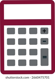 Flat Design Vector Illustration of a Minimalist Calculator for Financial and Digital Interface Applications