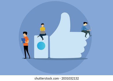 Flat design vector illustration of modern people have hard working concept.