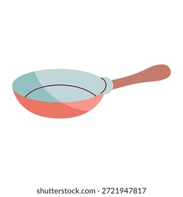 Flat Design Vector Illustration of a Modern Frying Pan